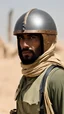 Placeholder: An Arab army fighter wearing an iron helmet