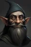 Placeholder: Portrait of a male gnome with long raven hair, small, intelligent eyes, small, angular face, aquiline nose,