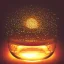 Placeholder: polaroid of a swarm of glowing fireflies inside a belljar, luminescent glow, moody, tender, photorealistic, octane render, golden hour