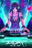 Placeholder: dj rave poster with ocean theme dark anime