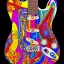 Placeholder: PEACE electric guitar psychedelic hippie trippy acid LSD PEACE GUITAR peacesign ART LIKE '60s Pop Artist Peter Max 69