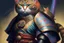 Placeholder: full body Samurai Cat perfect faced (((I'm the style of Mark E. Rogers))), hyperrealism, digital painting of an animation character, character illustration, glen keane, lisa keane, realistic, disney style character, detailed, digital art, 4k, ultra hd, beautiful d&d character portrait, colorful fantasy, detailed, realistic face, digital portrait, intricate armor, fiverr dnd character, wlop, stanley artgerm lau, ilya kuvshinov, artstation, hd, octane render, hyperrealism