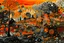 Placeholder: Colorful orange gray wet inks of a dreamy landscape with beautiful trees with lots of lacy figures on black canvas depicted in the perfect fractal style of Wassily Kandinsky, Jackson Pollock, Alphonse Mocha and Jeremy Mann, Meta, 4K 3D זוכת פרסים ניקון D850 Modifiers: 美丽的 幻想 错综复杂 获奖摄影 概念艺术 抽象主义 层次感 超现实的 品质清脆