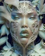 Placeholder: complex 3d render ultra detailed of a beautiful porcelain profile kim kardashians face , biomechanical cyborg, analog, 150 mm lens, beautiful natural soft rim light, big leaves and stems, roots, fine foliage lace, colorful details, massai warrior, Alexander Mcqueen high fashion haute couture, pearl earring, art nouveau fashion embroidered, steampunk, intricate details, mesh wire, mandelbrot fractal, anatomical, facial muscles, cable wires, microchip, elegant, hyper realistic, ultra detailed, oct