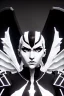 Placeholder: angel, demon, angel demon hybrid, half angel, half demon, black angel wings, white demon wings, black and white, balance, horns, armor, noble clothes, black and white armor, black and white clothes