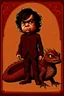 Placeholder: portrait of an odd but strangely beautiful yet odd little humanoid creature named Herve Villechaize in the role of "Tyrion Lannister" from "Game of Thrones" with a dragon in the background Modifiers: very cute Norman Rockwell style of Bobby Chiu style of Chris Ryniak