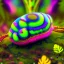 Placeholder: Fuzzy cute psychedelic caterpillar sitting on a forest floor mushroom, hyper realistic. psychedelic, baroque, photorealistic