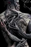 Placeholder: Multiple entanglements between a twisted thin piece of cloth as part of many twisted and spiraling branches disappearing into the distant mist, epic photo, 2 beautiful lovers are embracing, stunning tattoos that intwine with eachothers tattoos,sharp on highly detailed skin with wrinkles and high contrast, photorealistic, 4K, 3D, realism, hyperrealism, detail, good lighting, detailed texture, modern photography style, 3D, 4D, 4K