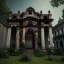 Placeholder: Abandoned baroque building, overgrown, statues, fallen roofs, highly detailed, octane render.