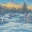 Placeholder: landscape winter with a snowman golden hour