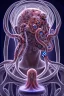 Placeholder: Spiritual being with Tentacles over human Head creating reality around, wrapping Tentacles around Human, Psychedelic