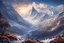 Placeholder: A valley through Himalayan winter mountains. a mountain 3 times higher that the rest at the end of the valley. a dragon. fantasy concept art, exquisite realism, a masterpiece, dynamic lighting, hyper detailed, intricately detailed, deep color, Unreal Engine, volumetric lighting , Epic cinematic brilliant stunning intricate meticulously detailed dramatic atmospheric maximal,