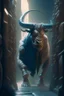 Placeholder: minotaur in labyrinth, high detail, 8k, cinematic, depth of field, art