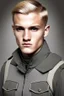 Placeholder: German male soldier, grey uniform, Blond hair, portrait