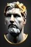 Placeholder: Ultra Realistic image, Roman sculpture, white marble material, Lionel Messi, gold Laurel leaves wreath, renaissance ornaments, radial gold lines, one gold star in heart, sun ornament, sun rays background, chisel style, waist up portrait, emperor style, epic, celestial, cinematic lighting, God light, god rays, 4k resolution, smooth details, ornate details, soft lighting, unreal engine 5, art station, substance 3d.