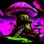 Placeholder: A fantabulous black, green and magenta (((mushroom tower house))) erected atop a (geologic pillar), surrounded by the uncanny imaginative ((( swirling skies))), offset by the stark hues of a (neon-tinged nebulous space scape), within. captured by the hand a skilled master painter with a focus on (softly blurred compositions and voluminous lighting).