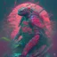 Placeholder: turtle samurai, iridescent, blood, futuristic, guts, wildflower, cosmic, intricate, darkred tones,sidhe, ominous, nature, plants,