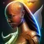 Placeholder: sango fantasy, fantasy magic, intricate, sharp focus, illustration, highly detailed, digital painting, concept art, matte, artgerm and paul lewin and kehinde wiley, masterpiece Asian black panther Egyptian silver space lady space moon galaxy