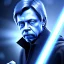Placeholder: photorealistic jedi mark hamill in Star Wars, sharp blue eyes, accurate details, render, cinematic lighting