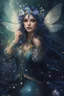 Placeholder: Midnight blue,Dark blue hair,night,dark fairy princess ,elven crown,elven ears,sparkle,glitter,gold armor,dragonflies,rapunzel hair,water lilies