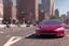 Placeholder: A Tesla 'Model S' is racing at top speed, near the Flatiron Building in Manhattan. (CINEMATIC, WIDE ANGLE LENS, PHOTO REAL)