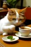 Placeholder: Cat brewing tea cute