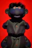 Placeholder: Waist up muppet Portrait, Kim Jong-un muppet doll, black suit, photo studio, red background, unreal engine 5, concept art, art station, god lights, ray tracing, RTX, lumen lighting, ultra detail, volumetric lighting, 3d.