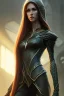 Placeholder: long shot of a tall elven young woman with short light brune hair and freckles on the cheak bones and tall body of a topmodel light clothes, ultra realistic, concept art, intricate details, eerie, highly detailed, photorealistic, sharp focus, octane render, 8 k, unreal engine. art by artgerm and greg rutkowski and charlie bowater and magali villeneuve and alphonse mucha