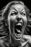 Placeholder: detailed image, female head, screaming