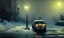 Placeholder: Brent Heighton, Jeremy Mann, giant spider in the street, night scene, ice road, great composition, highly detailed, high quality, Canon, 200mm