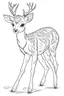 Placeholder: outline art for Fawn (Deer) coloring pages with sitch, white background, Sketch style, full body, only use outline, toddlers style, clean line art, white background, no shadows and clear and well outlined.