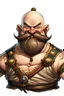 Placeholder: Fantasy dwarf WWE wrestler that is bald and has a curled moustache but is really dumb and happy and no beard whatsoever