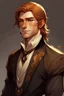 Placeholder: dnd fantasy 23 year old nobility ginger brown hair man in a noble suit