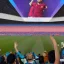 Placeholder: portrait of messi left the world cup with argentina in qatar , lussil stadium , 2022 , vs france , night atmosphere , celebrate