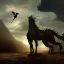 Placeholder: war horse with long spider legs, dragon wings, fantasy art, 4k,