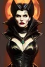 Placeholder: painting of morrigan hel as evil queen in black leather gown, feminie, angry, stern look on her face, emperious, highly detailed, digital painting, artstation, concept art, smooth, sharp focus, illustration, art by gaston bussiere and alphonse mucha