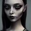 Placeholder: wednesday addams, wednesday addams hair, wednesday addams, make up, wednesday black dress, cinematic, hyper detail, 8k resulation