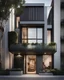 Placeholder: 5 floor apartment inspired by its surroundings and features modern , exterior,hyperrealistic, metal