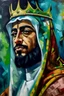 Placeholder: acrylic color art painting of the president Muhammed bin Salman, Picasso style, HD --s 750 --v 5.1 --style raw