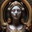 Placeholder: a greek marmor statue of athena, steam punk, scary, horror, realistic, made in octane, cinematic, movie, CGI, ultra-realistic, extremely detailed octane rendering, 8K, VRAY Super Real ar 2:3, dof photorealistic futuristic 50mm lens hard lighting dark gray tintype photograph, realistic lighting, sephia colors