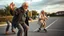 Placeholder: Elderly pensioners on skateboards. Photographic quality and detail, award-winning image, beautiful composition.