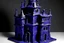 Placeholder: A dark purple Halloween themed castle painted by Jean Dubuffet