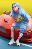 Placeholder: Billie Eilish, legs, photorealistic illustration, 4k