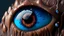 Placeholder: hyperrealism maximum details side view alien life form brown blood slime blue eye