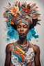 Placeholder: Craft an artwork portraying a struggling afro caribbean artist engulfed in the chaos of creative block, juxtaposing their inner turmoil with the serene guidance of a mentor introducing them to the concept of "Cree," symbolizing the journey towards self-acceptance and the blossoming of creativity through moments of calm reflection.