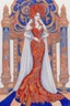 Placeholder: A flamboyant wedding dress by artist "Luminous Lapislazuli",by artist "Vibrant Velvet"