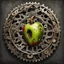 Placeholder: half eaten apple, apple core is mechanical, steel gears and cogs, neo surrealism, high concept art, beautiful smooth art, by nicola Samuri