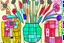 Placeholder: Flowers in a vase in the style of Paul klee ink transfer