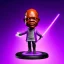 Placeholder: Hairless Samuel jackson purpleGlow jedi bobblehead holding a Single (purple) and boots