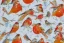 Placeholder: giftwrap pattern with watercolor of robins, children's book illustration, white parchment paper, wrapping paper, white linen, in the style of e. h. shepard